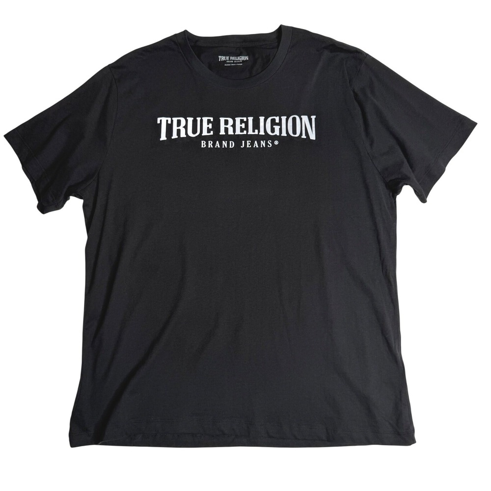 True Religion SS Arch Logo Graphic Tee Black Mens 3XL